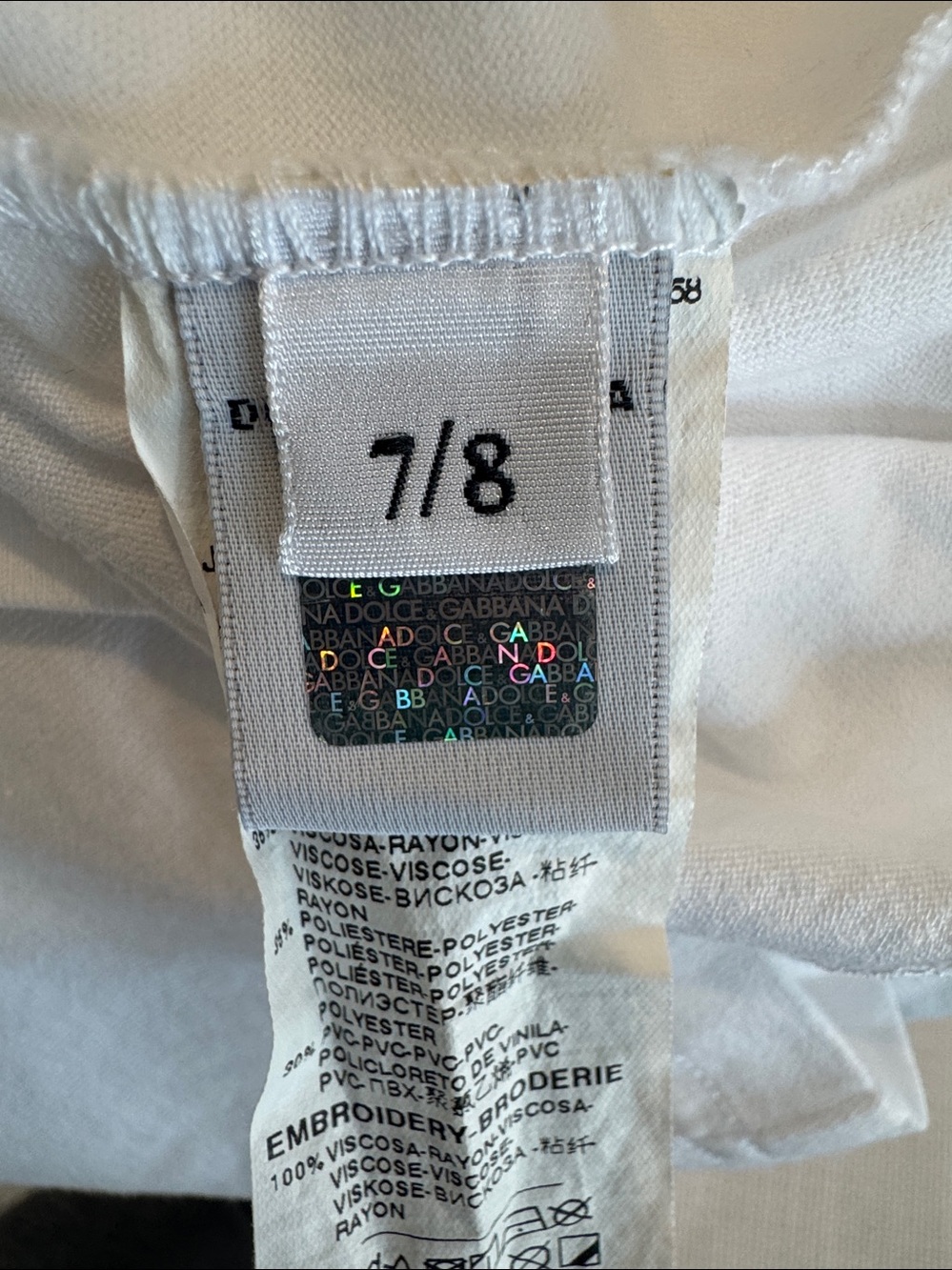 Boys Dolce & Gabbana White T-Shirt with Black Milano DG Logo - Picture 7 of 7